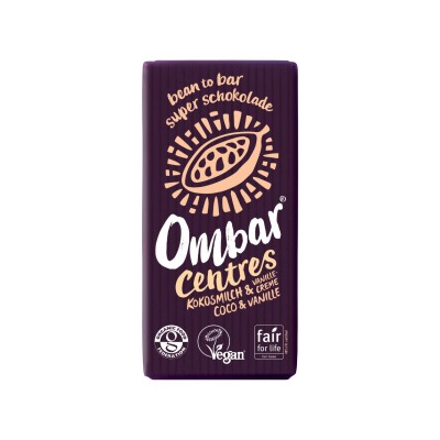 Chocolat cru au lait de coco et vanille, Ombar, 35g